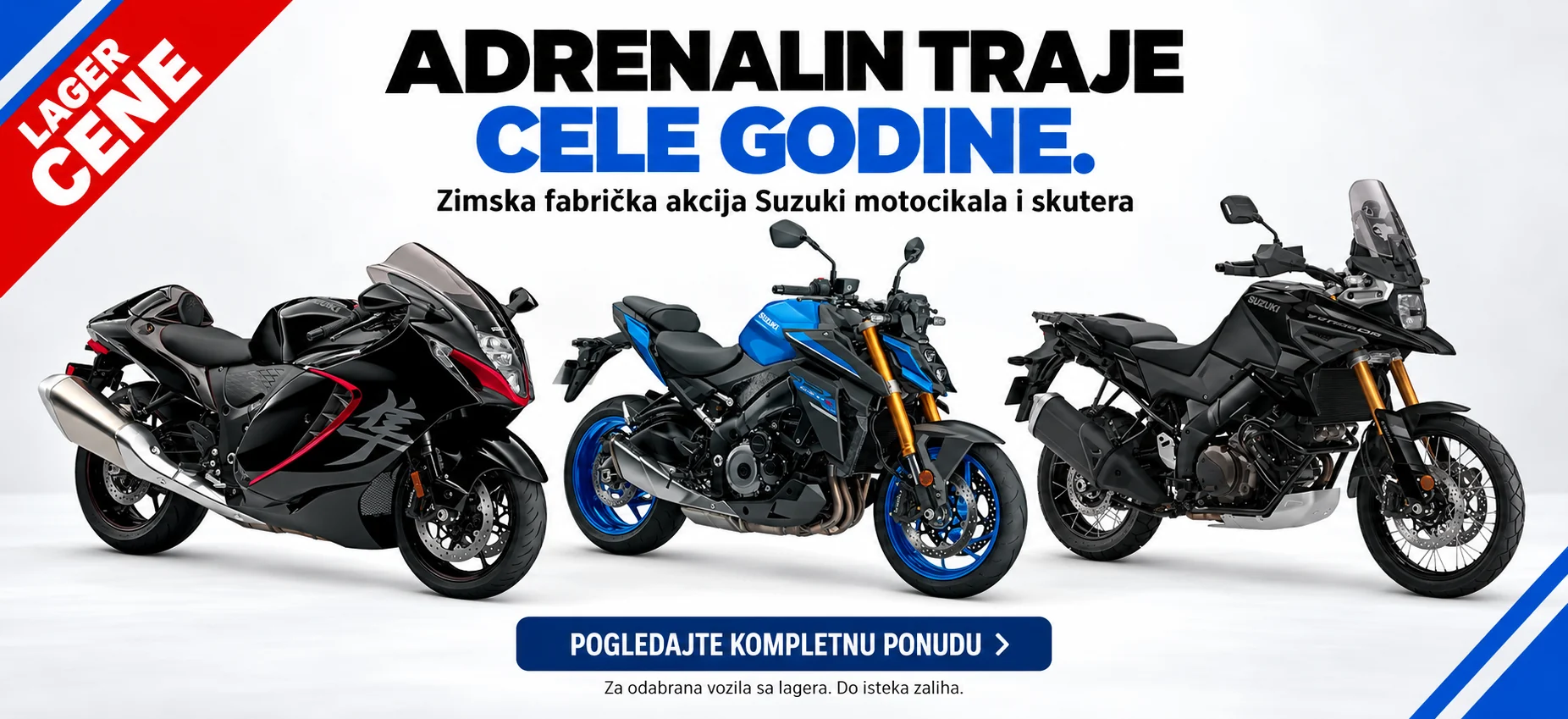 Adrenalin traje cele godine - Zimska fabrička akcija Suzuki motocikala i skutera